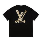 T-shirt Louis Vuitton Rope Logo Black LV026 - Image 2