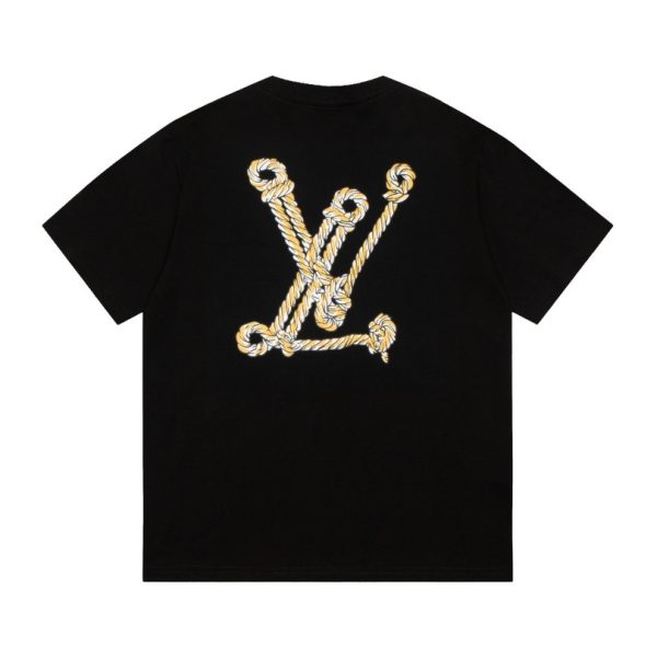 T-shirt Louis Vuitton Rope Logo Black LV026 - Image 2