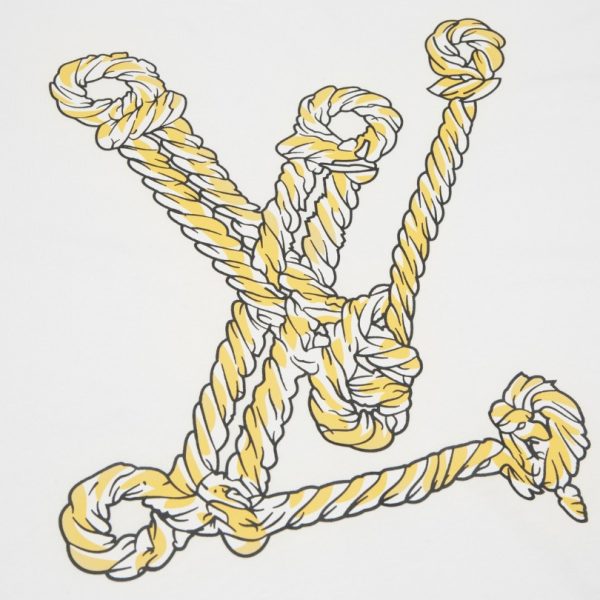 T-shirt Louis Vuitton Rope Logo White LV027 - Image 4