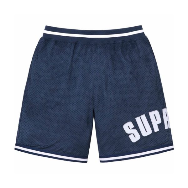 d110180_16408-1.jpg Shorts Supreme Velour Stripe Logo Embroidery SP041 - Image 1
