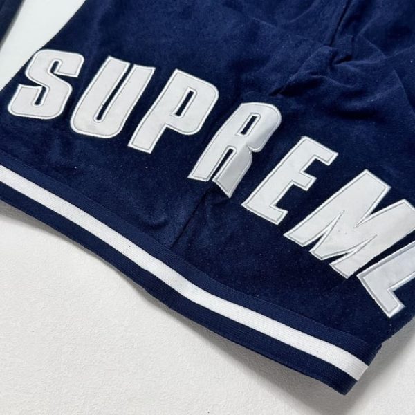 Shorts Supreme Velour Stripe Logo Embroidery SP041 - Image 4