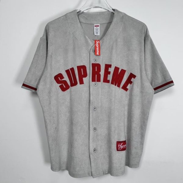 Jersey Supreme Button-Up Mesh Logo Embroidery SP043 - Image 3