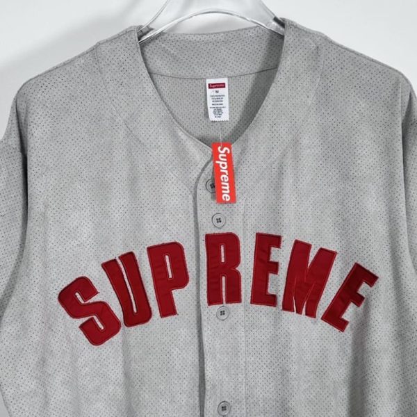 Jersey Supreme Button-Up Mesh Logo Embroidery SP043 - Image 4