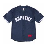 Jersey Supreme Button-Up Velour Logo Navy SP044