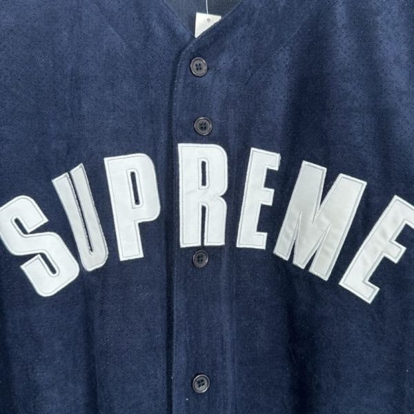 Jersey Supreme Button-Up Velour Logo Navy SP044 - Image 4