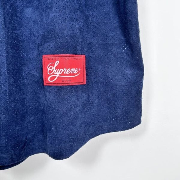 Jersey Supreme Button-Up Velour Logo Navy SP044 - Image 6