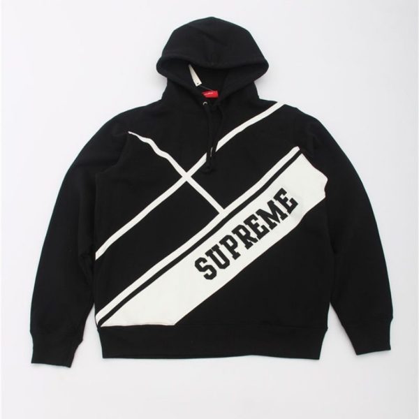 d110239_7097-1.jpg Hoodie Supreme Stripe Graphic Black SP053 - Image 1