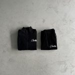 Tracksuit Corteiz Velour Black with White Logo CZ007 - Image 2
