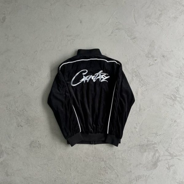 Tracksuit Corteiz Velour Black with White Logo CZ007 - Image 3