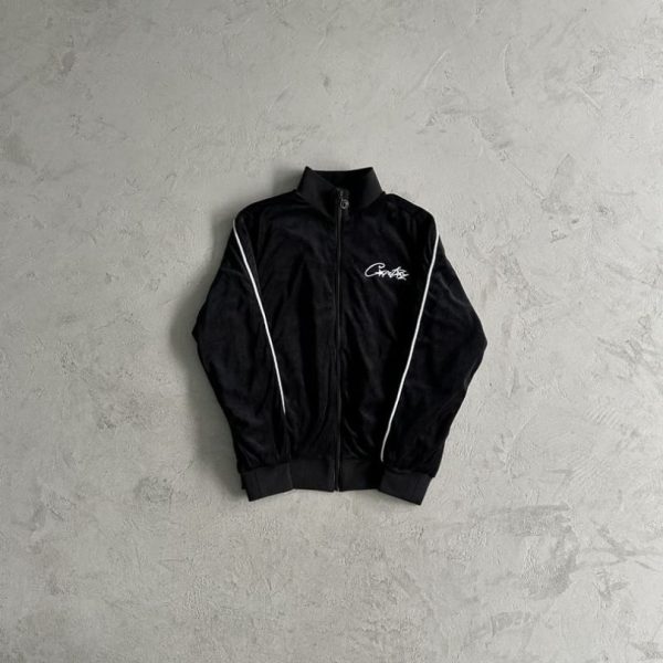 Tracksuit Corteiz Velour Black with White Logo CZ007 - Image 5