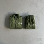 Tracksuit Corteiz Velour Green with White Logo CZ008 - Image 2