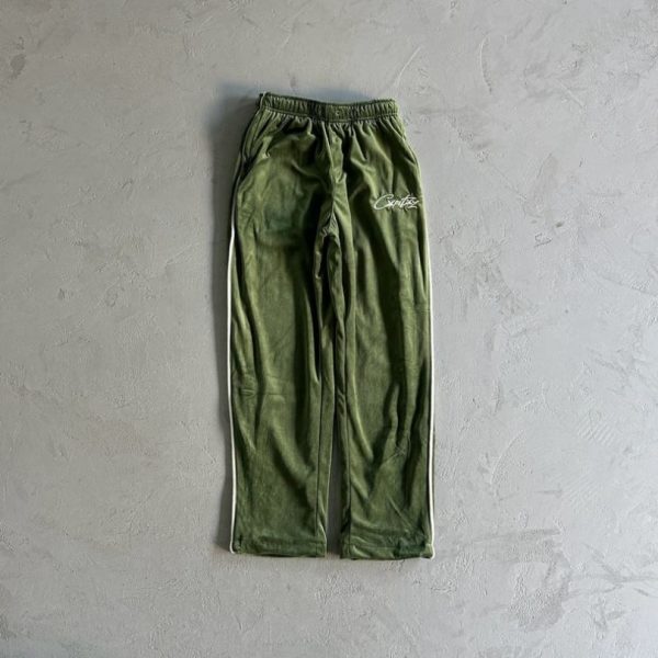 Tracksuit Corteiz Velour Green with White Logo CZ008 - Image 5
