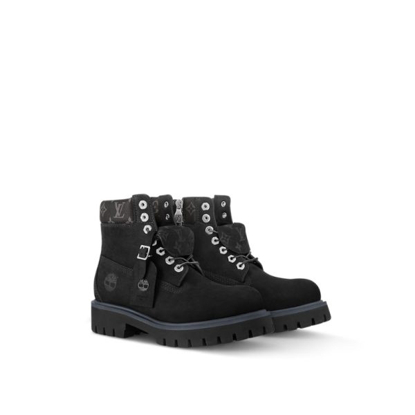 Boot Louis Vuitton x Timberland Ankle Black LV034 - Image 5