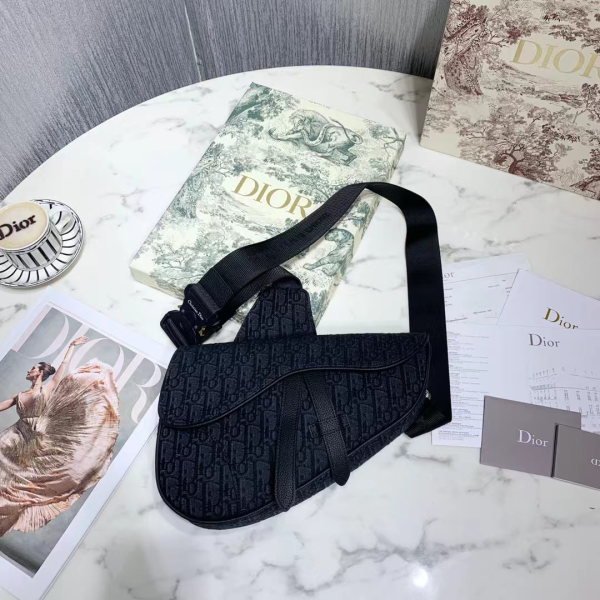 Bag Dior Oblique Black Canvas DO036 - Image 2