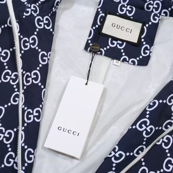Jacket Gucci Monogram Hooded Navy GC097 - Image 9