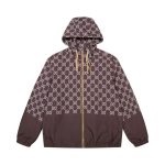 Jacket Gucci Monogram Hooded Brown GC098
