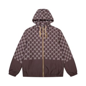 Jacket Gucci Monogram Hooded Brown GC098