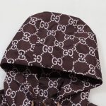 Jacket Gucci Monogram Hooded Brown GC098 - Image 3