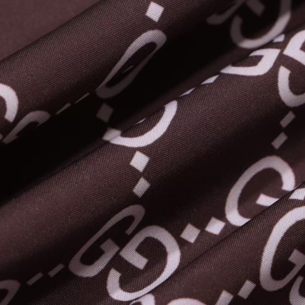 Jacket Gucci Monogram Hooded Brown GC098 - Image 6