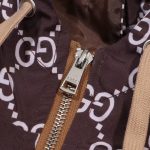Jacket Gucci Monogram Hooded Brown GC098 - Image 7