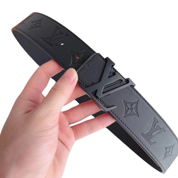 d111419_10420-1.jpg Louis Vuitton LV Monogram Belt Black LV044 - Image 1