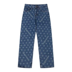 Pants Louis Vuitton x Supreme Monogram Denim LV045