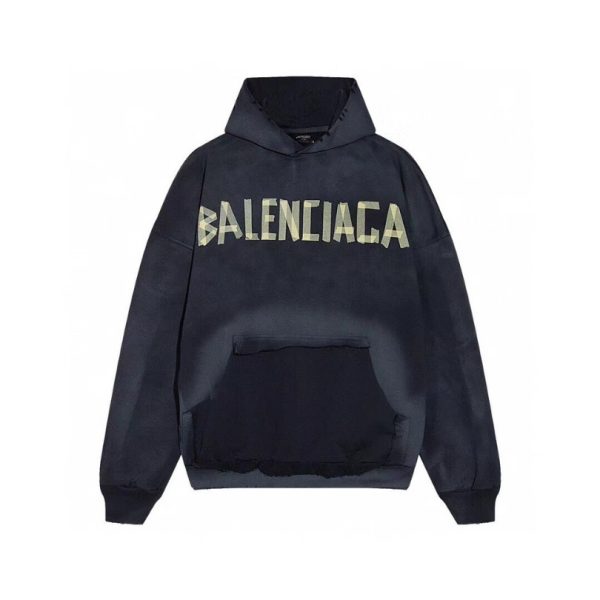 d112190_5479-1.jpg Hoodie Balenciaga BB Distressed Logo Black BL063 - Image 1