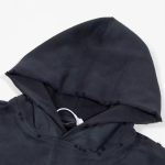 Hoodie Balenciaga BB Distressed Logo Black BL063 - Image 6