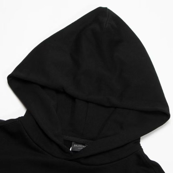 Hoodie Balenciaga Black Logo Print BL064 - Image 8