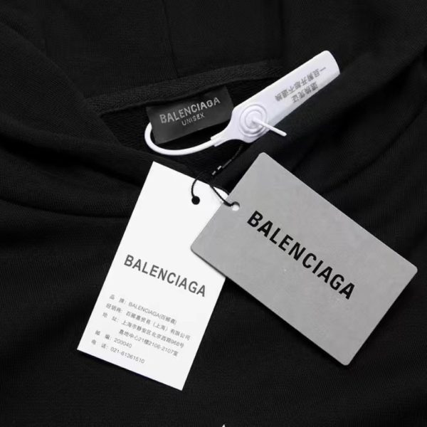 Hoodie Balenciaga Black Logo Print BL064 - Image 9