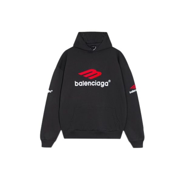 d112249_5633-1.jpg Hoodie Balenciaga Black Red Logo Pullover BL065 - Image 1