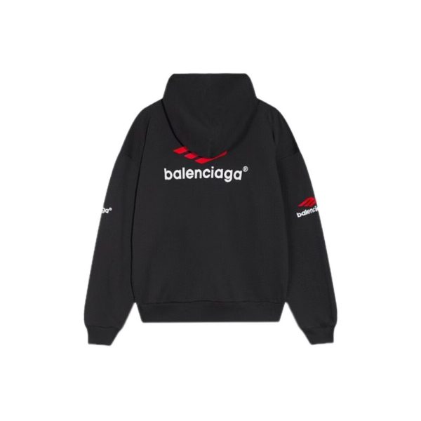 Hoodie Balenciaga Black Red Logo Pullover BL065 - Image 2