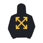 Hoodie Off-White Black with Yellow Arrows OFF009 - Image 2