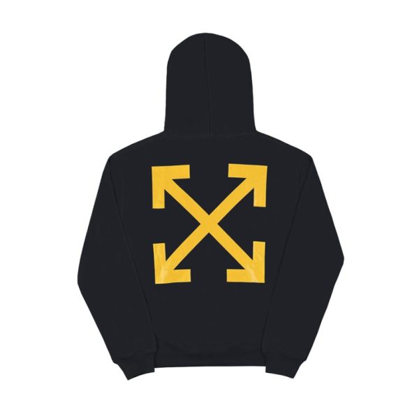Hoodie Off-White Black with Yellow Arrows OFF009 - Image 2