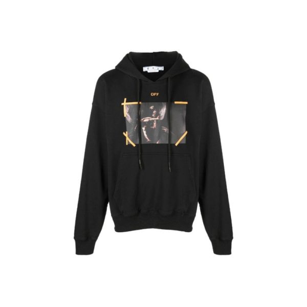 Hoodie Off-White Black with Yellow Arrows OFF009 - Image 3
