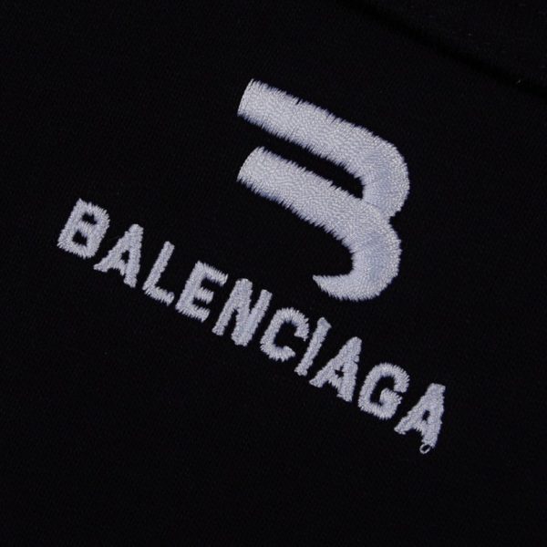 Hoodie Balenciaga 3 Stripes Black White BL066 - Image 3