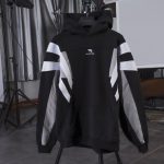 Hoodie Balenciaga 3 Stripes Black White BL066 - Image 4