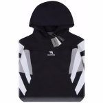 Hoodie Balenciaga 3 Stripes Black White BL066 - Image 5