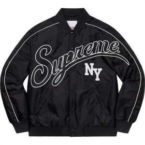 Jacket Supreme NY Varsity Bomber Black SP065