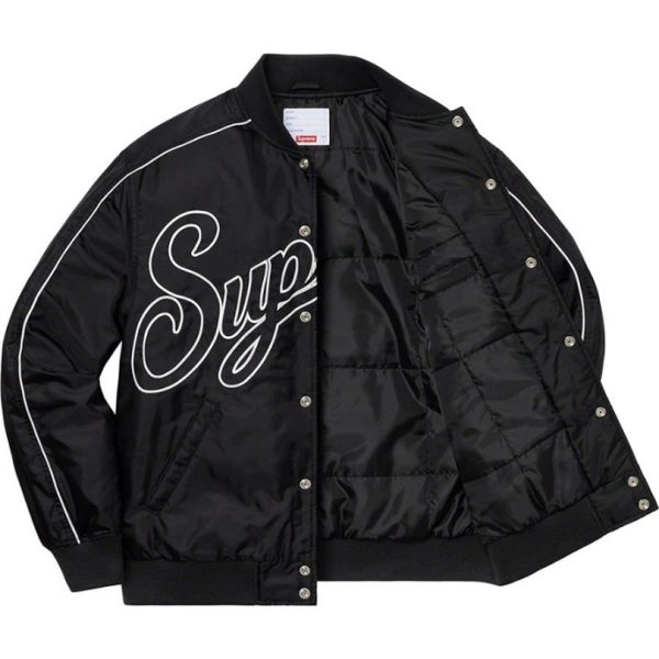 Jacket Supreme NY Varsity Bomber Black SP065 - Image 11