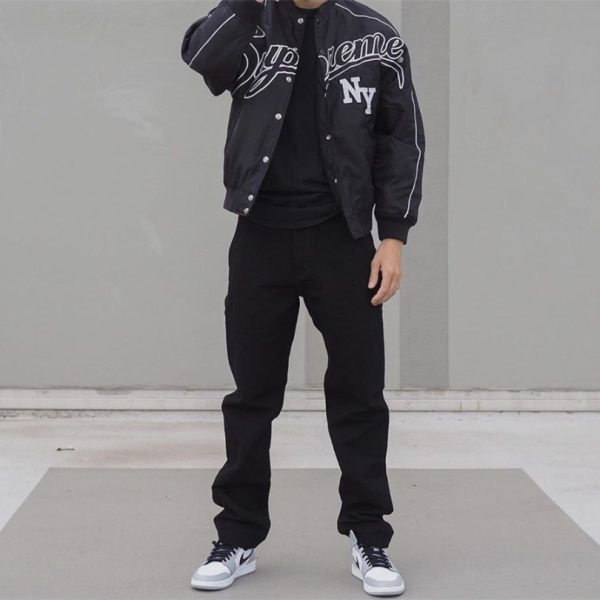 Jacket Supreme NY Varsity Bomber Black SP065 - Image 13