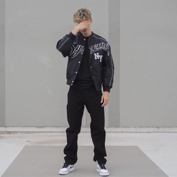 Jacket Supreme NY Varsity Bomber Black SP065 - Image 14