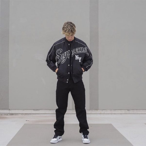 Jacket Supreme NY Varsity Bomber Black SP065 - Image 15