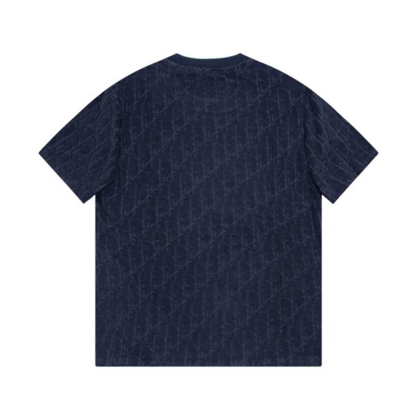 T-shirt Christian Dior Embossed Monogram Navy DO051 - Image 2