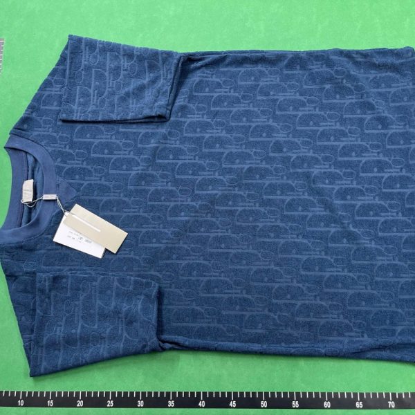 T-shirt Christian Dior Embossed Monogram Navy DO051 - Image 6