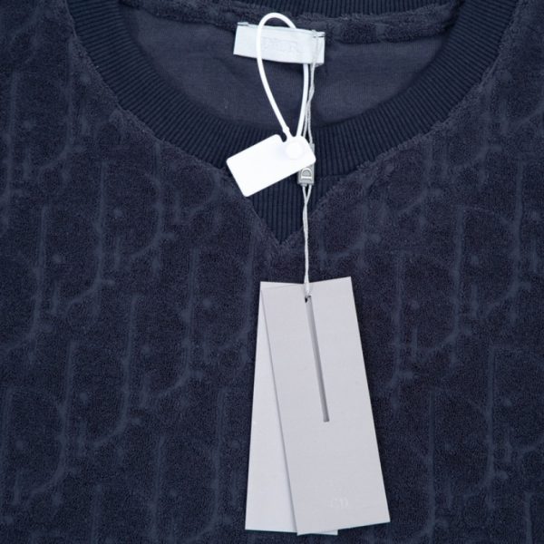 T-shirt Christian Dior Embossed Monogram Navy DO051 - Image 11