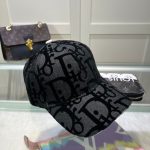 Cap Dior Black Monogram Adjustable DO058 - Image 3