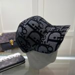 Cap Dior Black Monogram Adjustable DO058 - Image 4