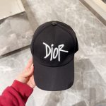 Cap Dior Black Script Logo Adjustable DO059