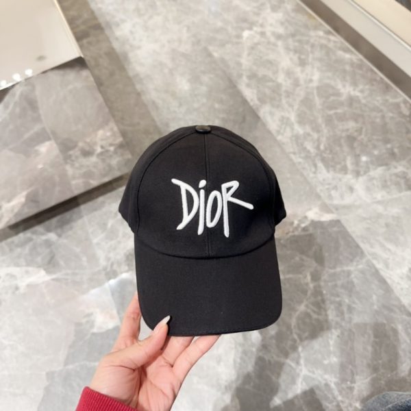 Cap Dior Black Script Logo Adjustable DO059 - Image 2